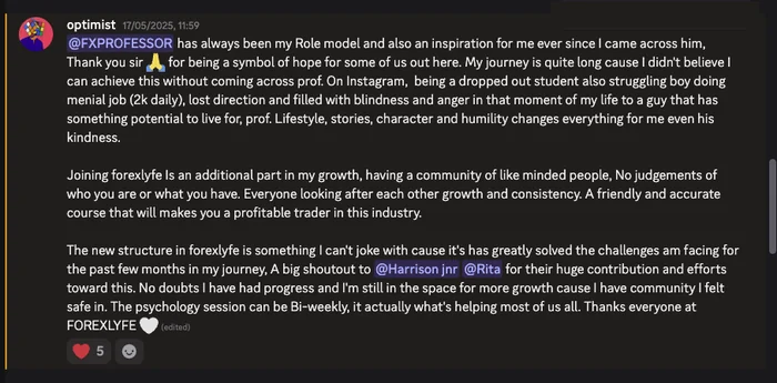 Discord message from optimist